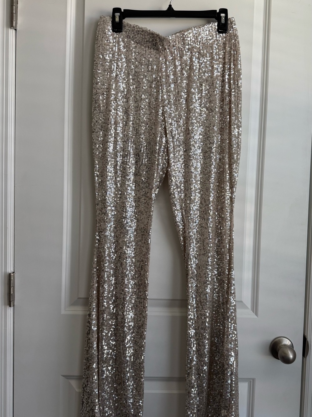 love on a hanger Champagne Sequin Flare Pant